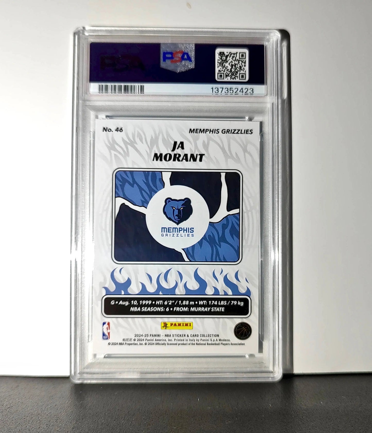 Ja Morant 2024-25 Panini NBA #46 Sticker 9/215 Blue Foil PSA 7 NM