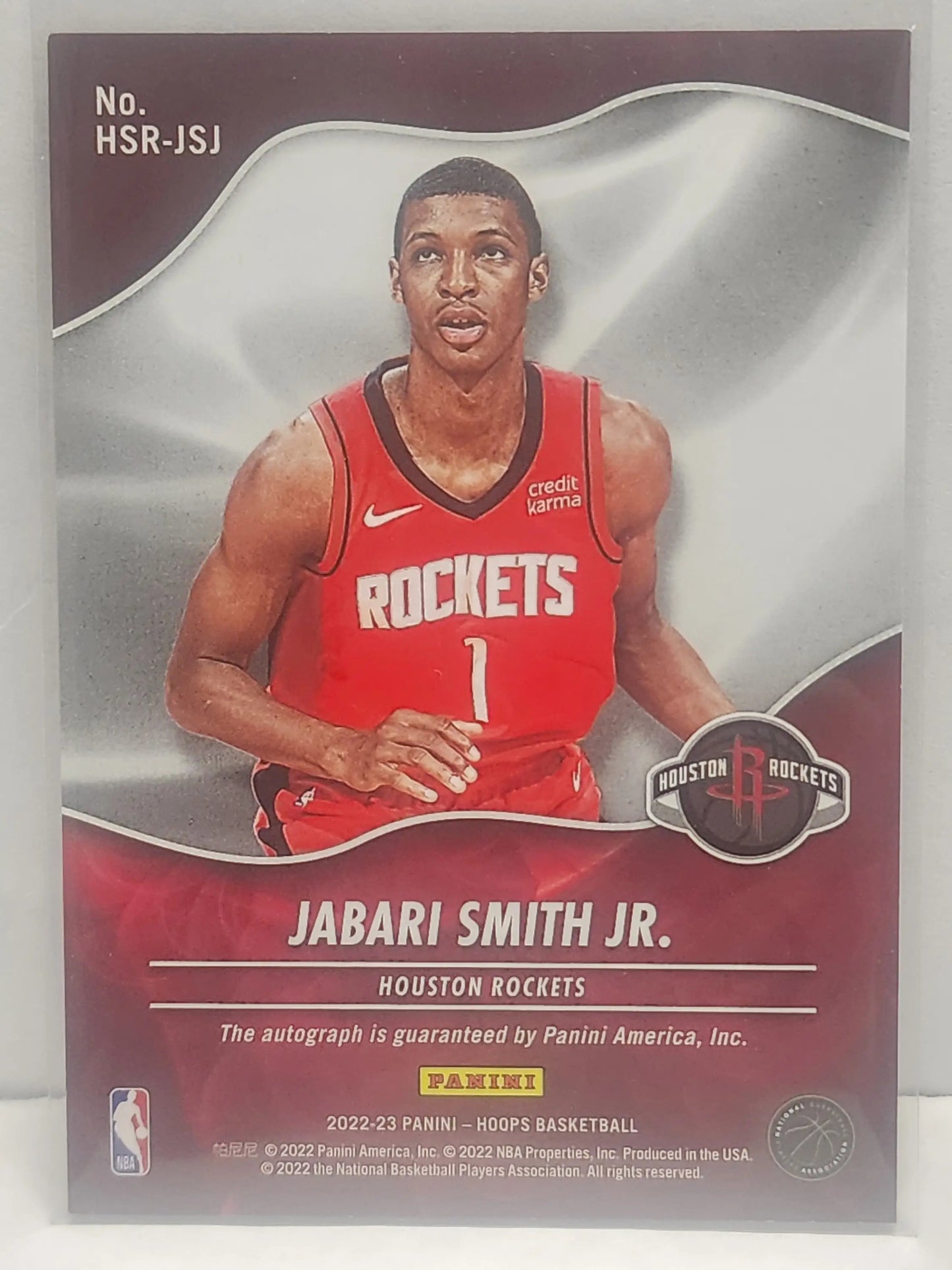 Jabari Smith Jr. Houston Rockets Basketball trading card Hot Signatures Red Auto #24/25