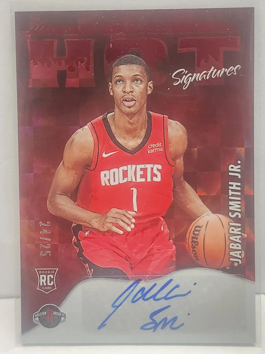 Signed Jabari Smith Jr. Houston Rockets Hoops Hot Signatures Red Auto basketball card