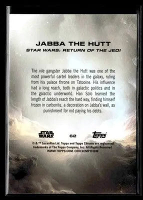 🌟 Jabba The Hutt, 2025 Topps Chrome Star Wars #62 🌟 - Star Wars Card Single