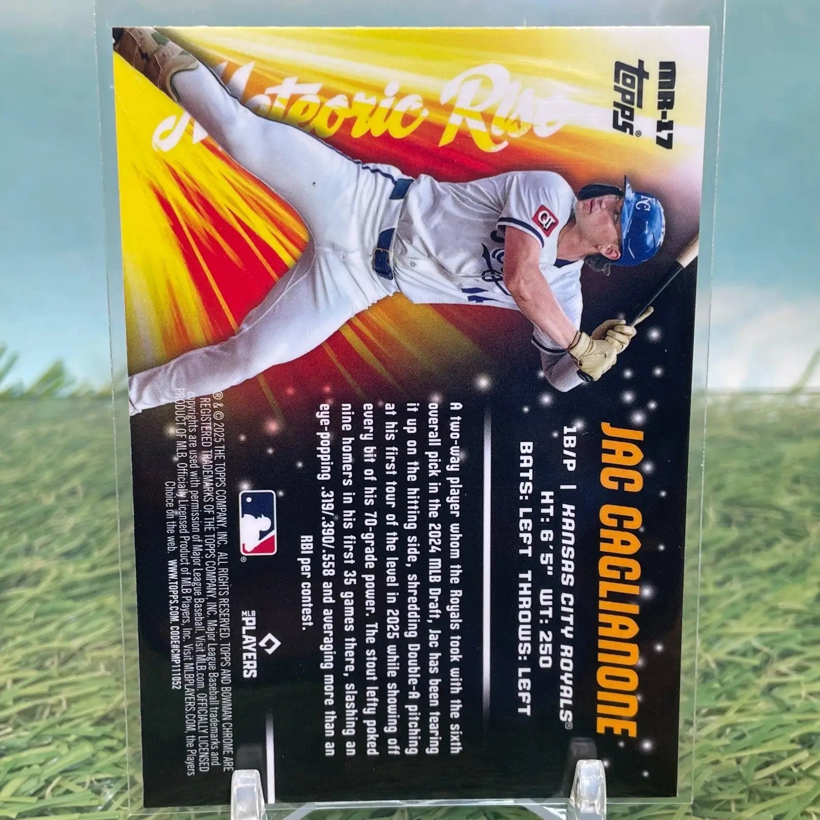 Jac Caglianone 2025 Bowman Chrome Meteoric Rise Mojo Refractor - Baseball Card Single