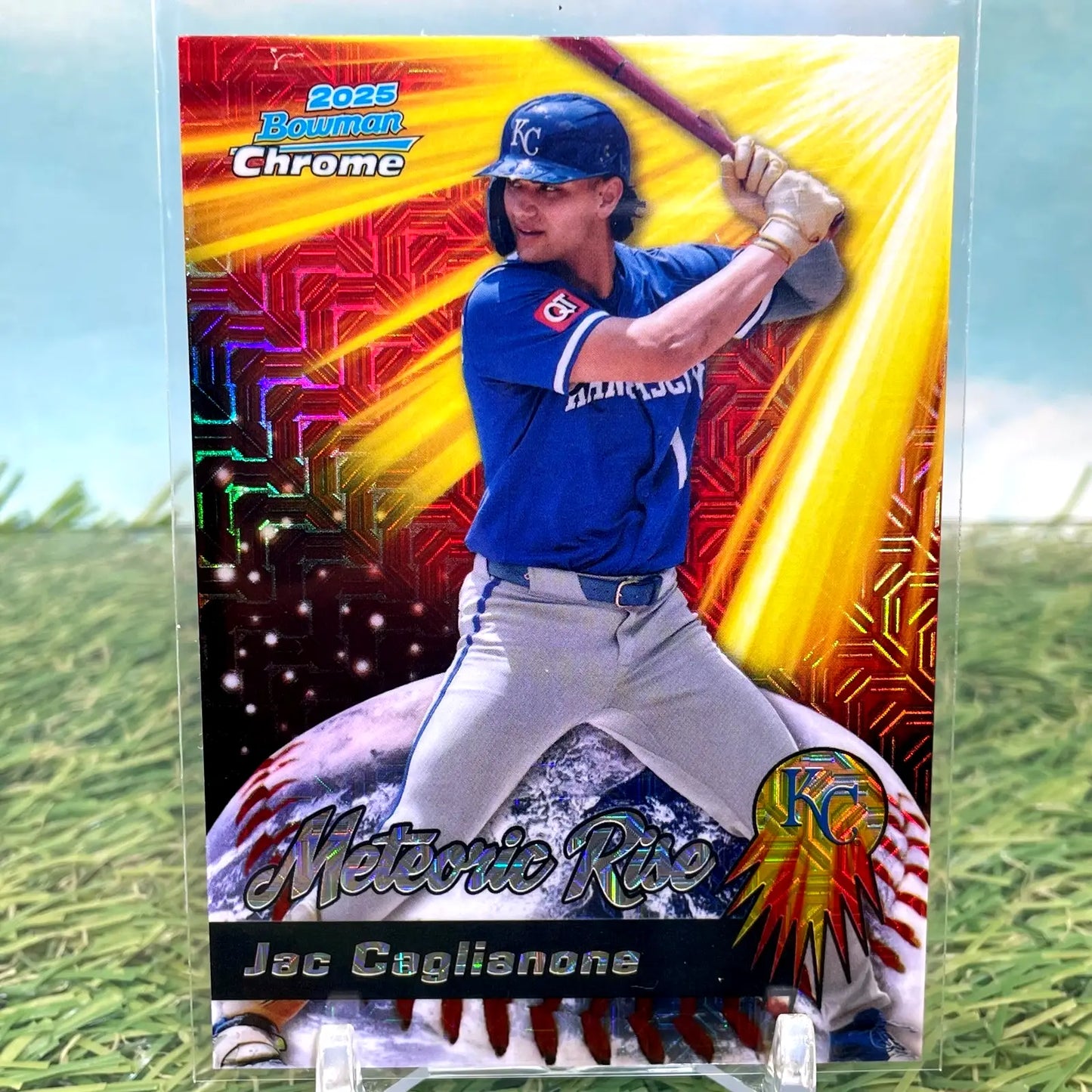 Jac Caglianone 2025 Bowman Chrome Meteoric Rise Mojo Refractor - Baseball Card Single