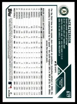 Jace Peterson 2023 Topps Rainbow Foil #619 Oakland Athletics