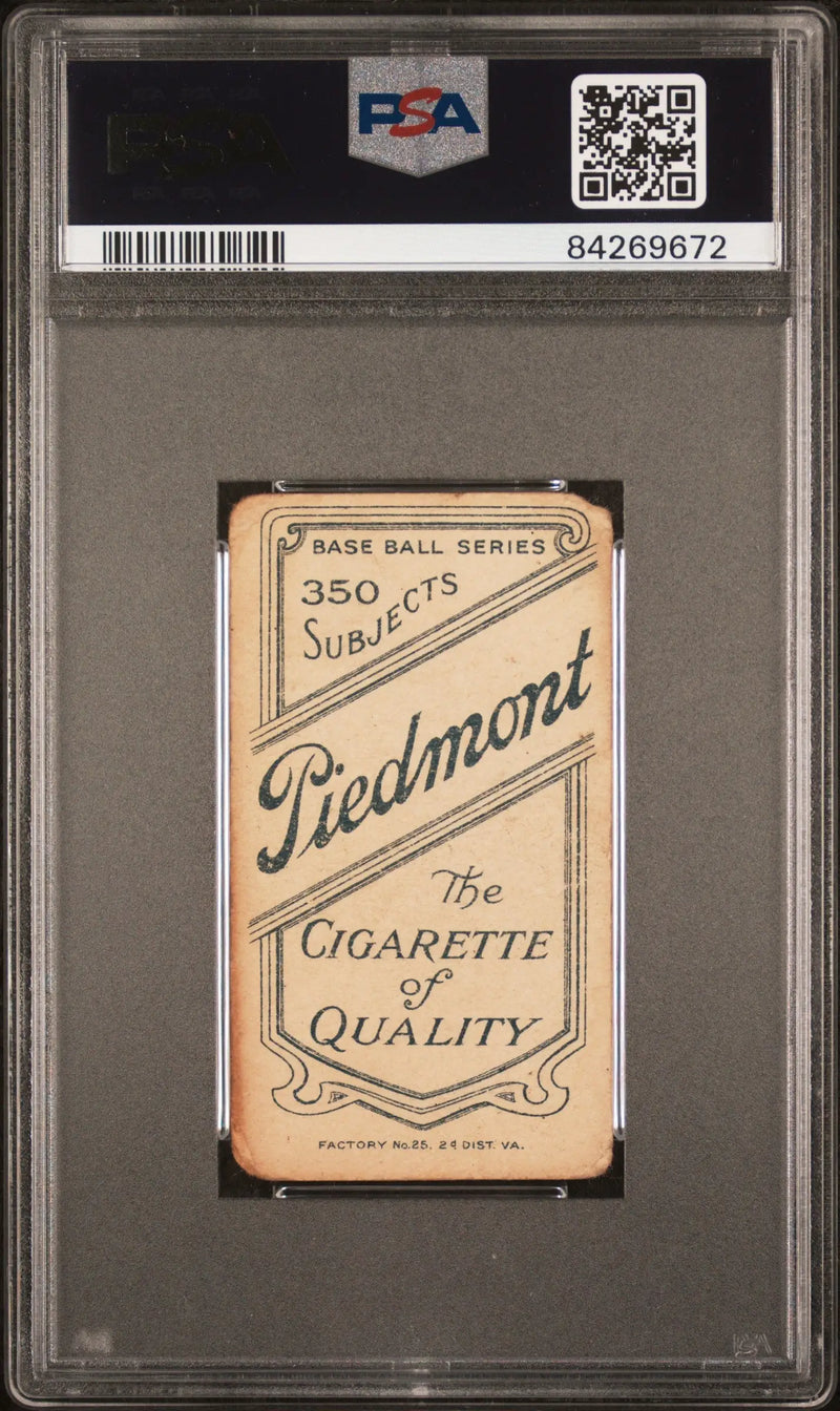 PSA-graded Jack Barry T206 Piedmont 350 Philadelphia trading card with vintage design