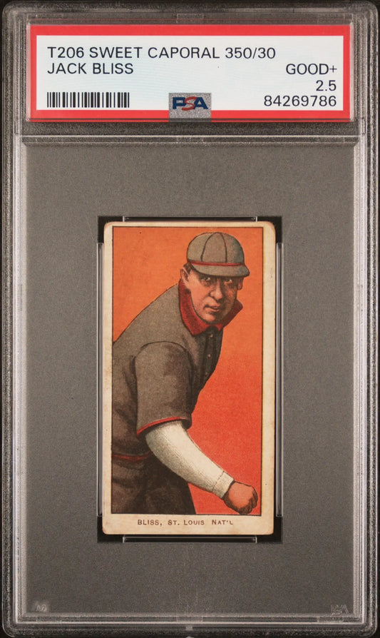 Jack Bliss 1909-11 T206 Sweet Caporal 350/30 PSA 2.5 Good+ - Baseball Card Single