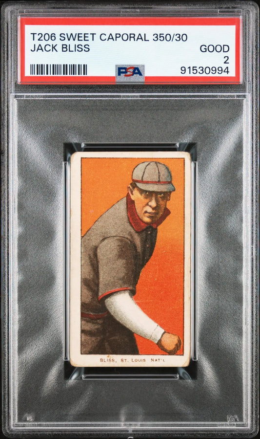 Jack Bliss 1909-11 T206 Sweet Caporal 350/30 PSA 2 Good - Baseball Card Single