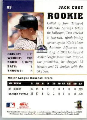 Jack Cust - 2003 Donruss Champions - #89 - AUTO Baseball - Baseball Card Single