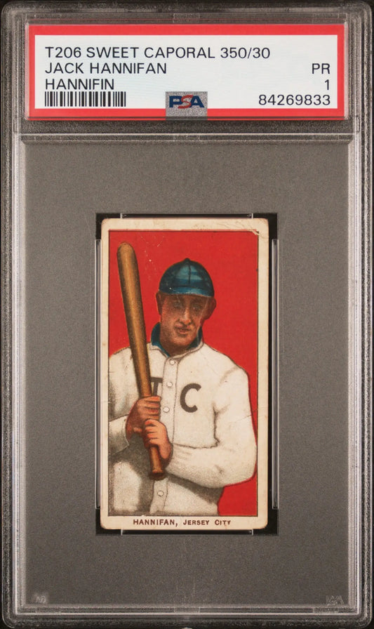 Jack Hannifan Hannifin 1909-11 T206 Sweet Caporal 350/30 PSA 1 Poor - Baseball Card Single