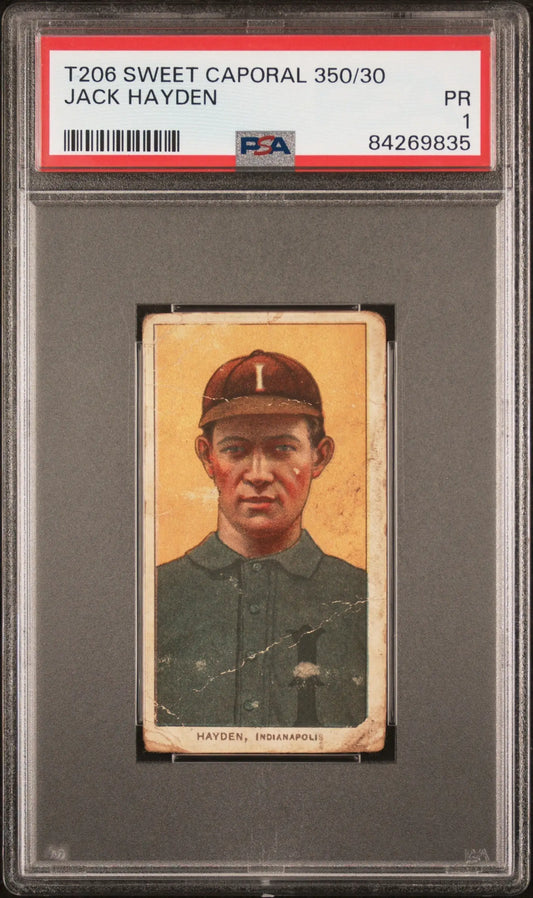 Jack Hayden 1909-11 T206 Sweet Caporal 350/30 PSA 1 Poor - Baseball Card Single
