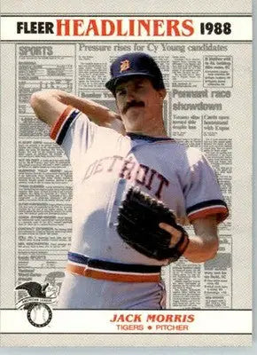Jack Morris - 1988 Fleer - #3 - Headliners Baseball - Baseball Card Single
