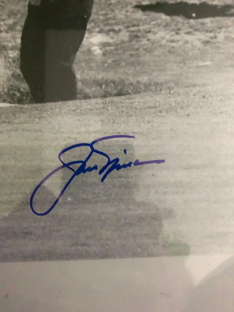 Jack Nicklaus autographed 16x20 photo with blue ink signature on black and white image