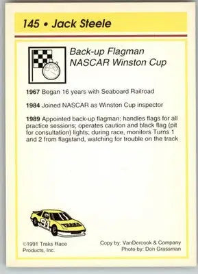 Jack Steele - 1991 Traks - #145 - RC Racing - Racing Card Single