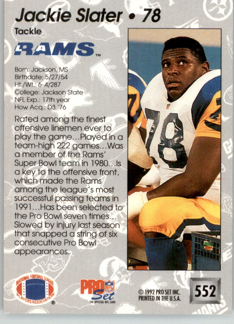 Jackie Slater - 1992 Pro Set - #552 - Football - Football Card Single