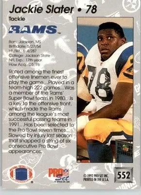 Jackie Slater - 1992 Pro Set - #552 - Football - Football Card Single