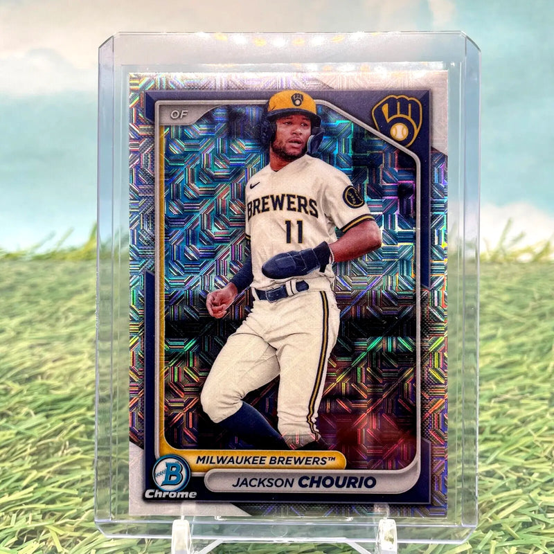 Jackson Chourio SP (RC) MOJO 2024 Bowman Chrome Mojo Refractor #BCP-140 Brewers - Baseball Card Single