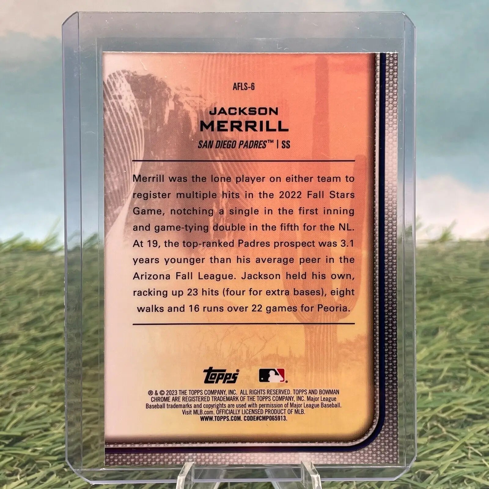 Jackson Merrill Arizona Fall League Insert 2023 Bowman Chrome baseball card