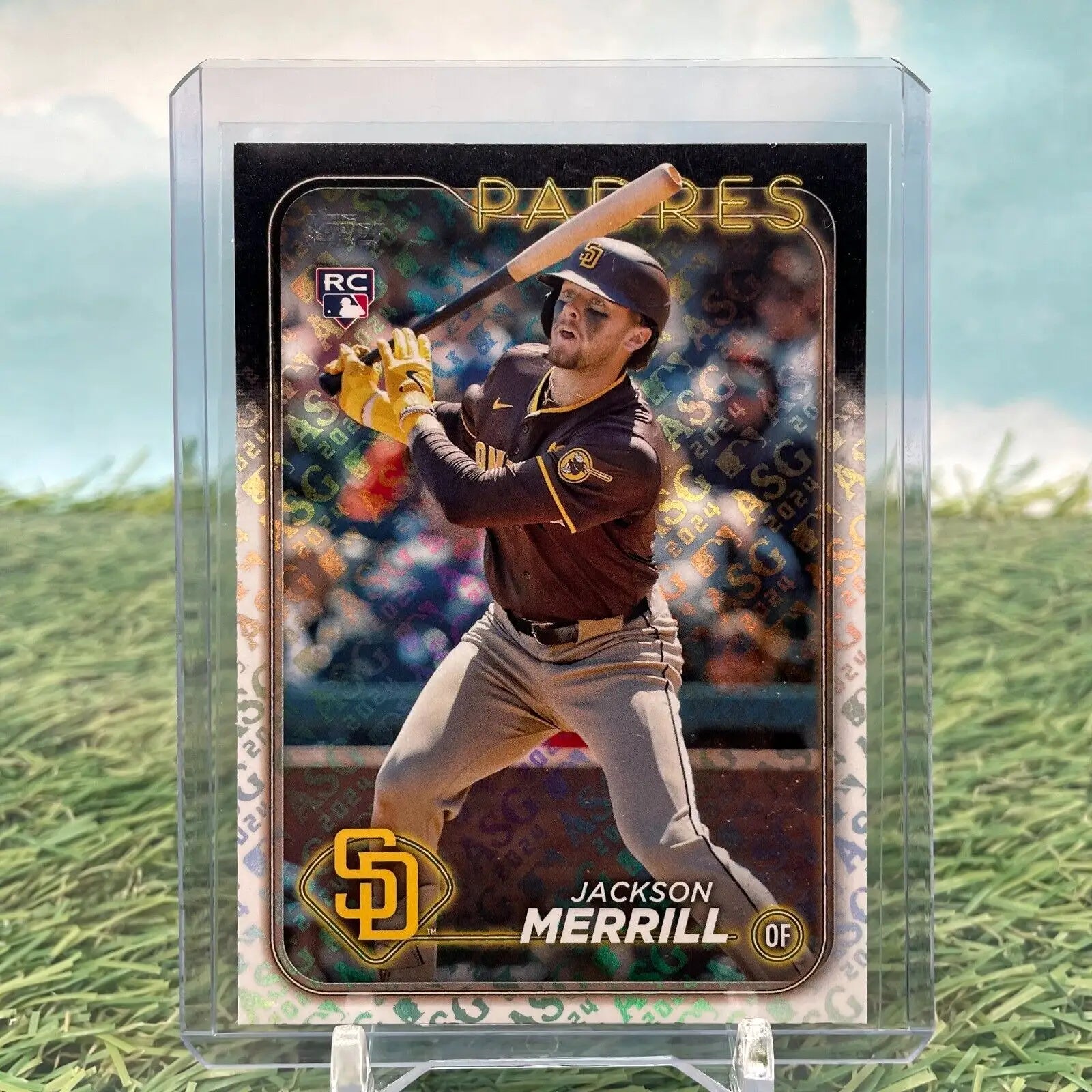 Jackson Merrill baseball card featuring All-Star Game logo in HOLO foil design