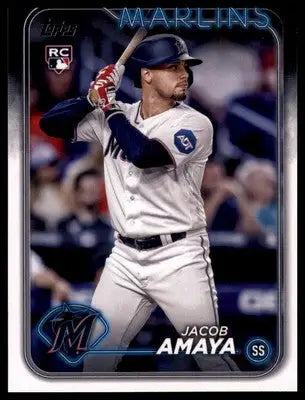 Jacob Amaya Rookie 2024 Topps #144 Miami Marlins - Baseball Card Single