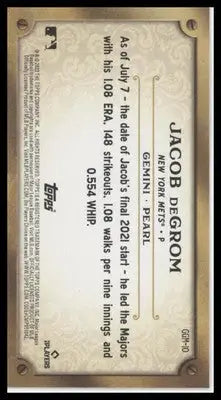 Jacob deGrom 2022 Topps Gypsy Queen Gypsy Gems Minis #GGM-10 New York Mets - Baseball Card Single