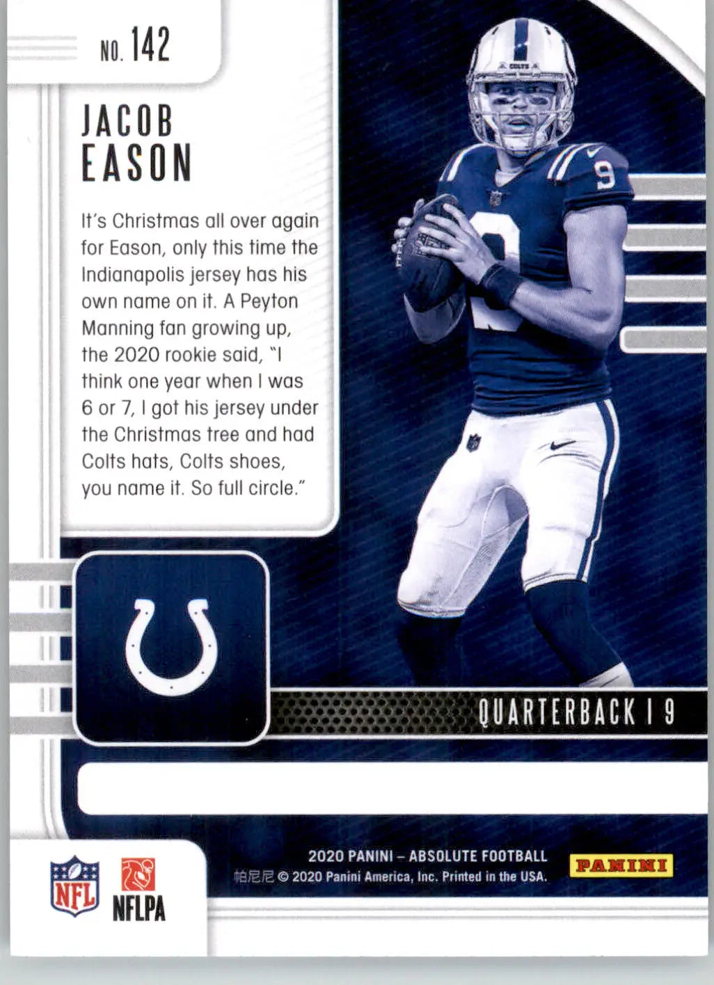 Jacob Eason - 2020 Panini Absolute - #142 - Retail RC Football - Football Card Single