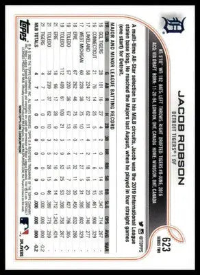 Jacob Robson Rookie 2022 Topps #623 Detroit Tigers - Baseball Card Single