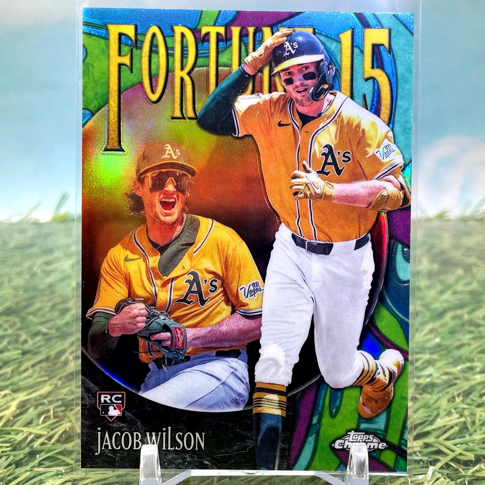 Jacob Wilson 2025 Topps Chrome Update Fortune 15 Rookie Athletics F15-18 KG - Baseball Card Single
