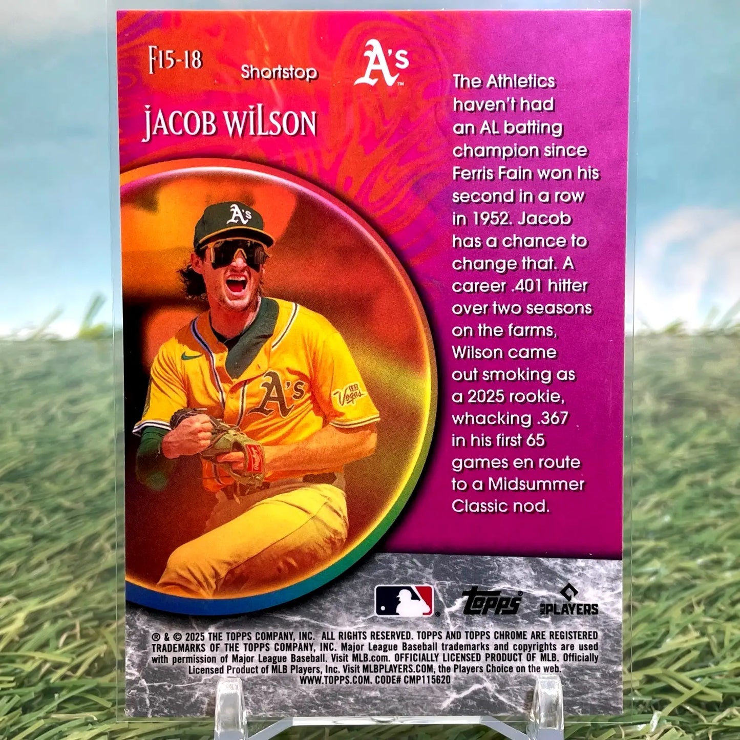 Jacob Wilson 2025 Topps Chrome Update Fortune 15 Rookie Athletics F15-18 KG - Baseball Card Single