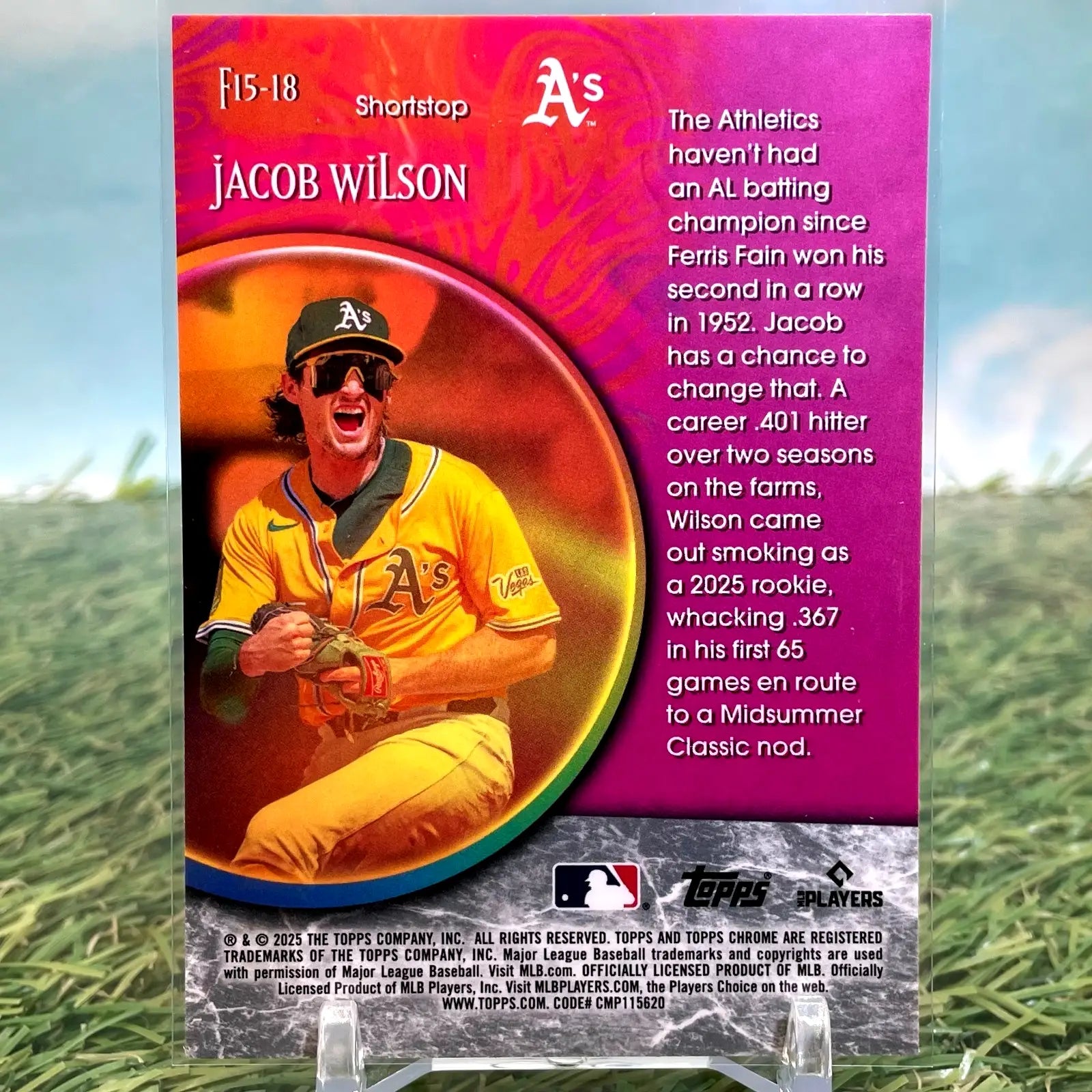 Jacob Wilson 2025 Topps Chrome Update Fortune 15 Rookie Athletics F15-18 KG - Baseball Card Single