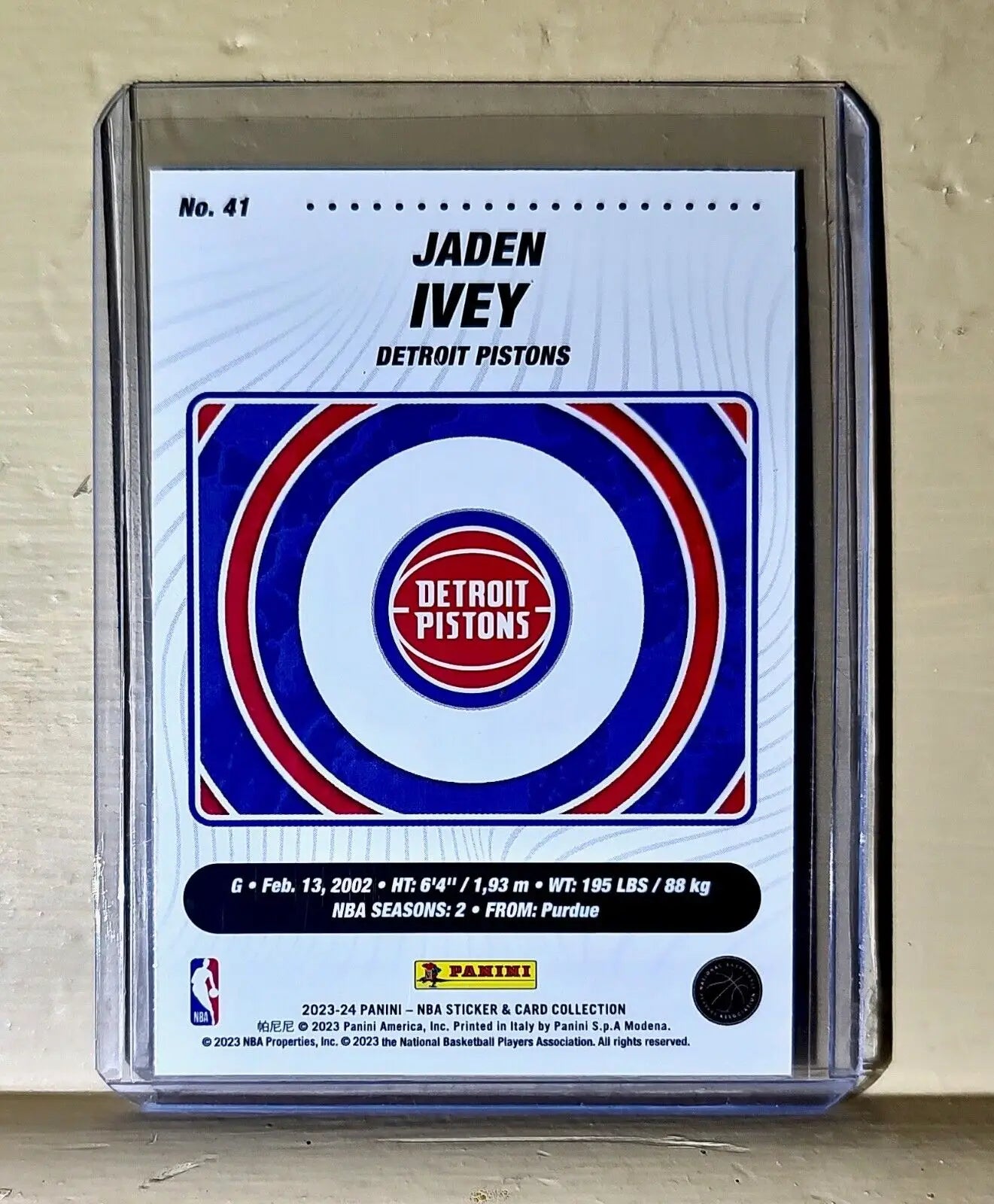 Jaden Ivey 2023-24 Panini NBA Basketball #41 Card Detroit Pistons - Basketball Card Single