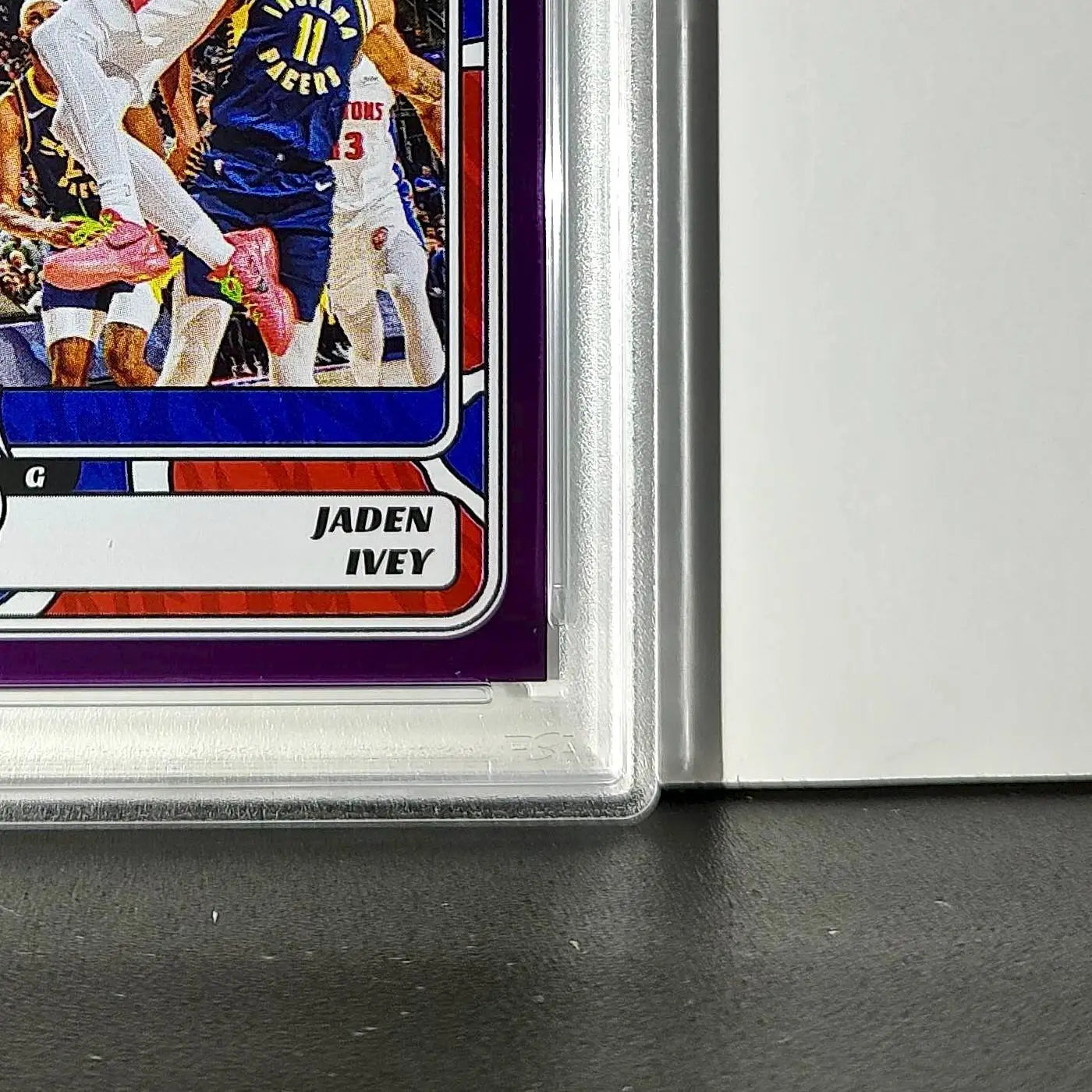 Jaden Ivey 2024-25 Panini NBA #17 Sticker 50/75 Purple Foil PSA 8 NM-MT - Basketball Card Single