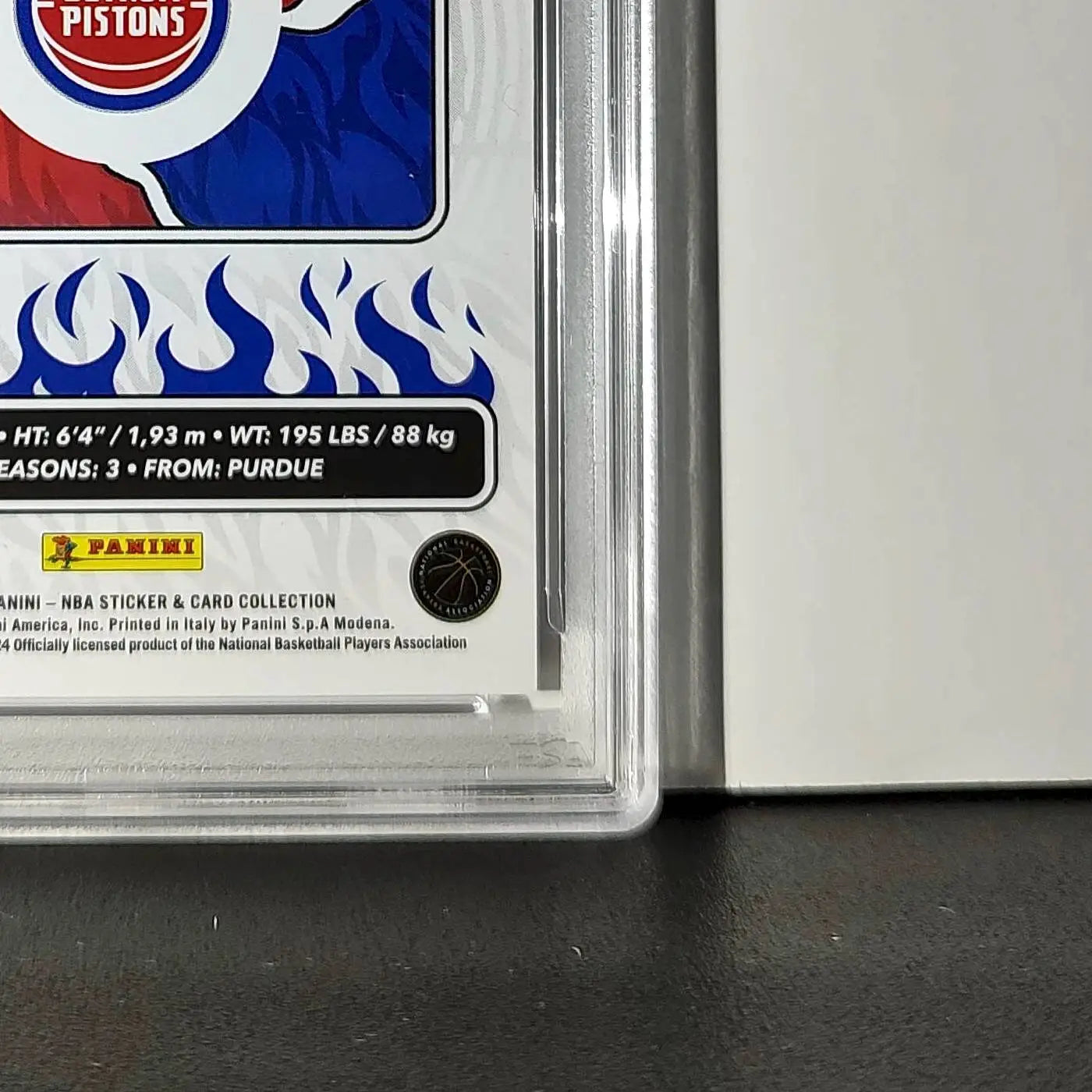 Jaden Ivey 2024-25 Panini NBA #17 Sticker 50/75 Purple Foil PSA 8 NM-MT - Basketball Card Single