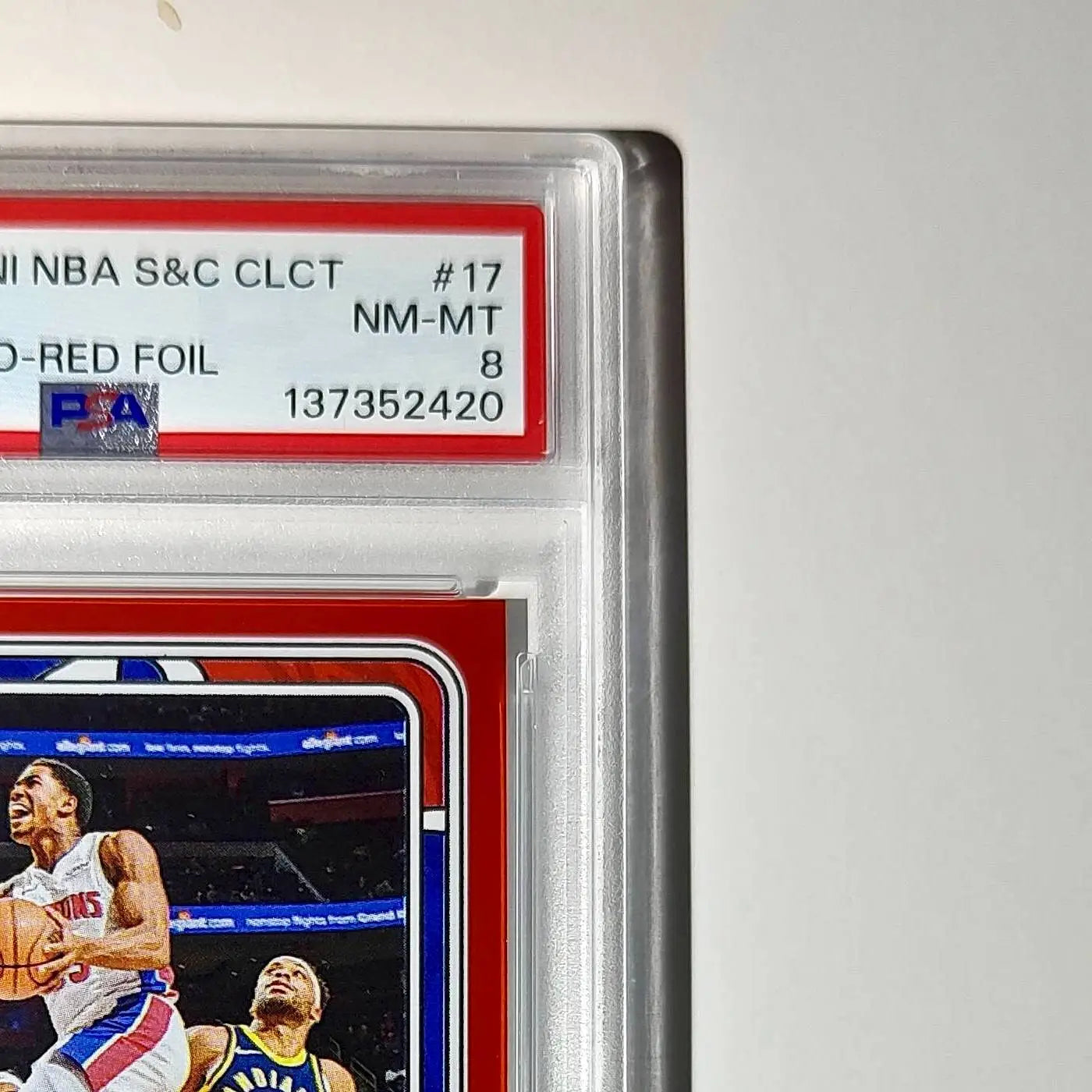 Jaden Ivey 2024-25 Panini NBA #17 Sticker 57/100 Red Foil PSA 8 NM-MT