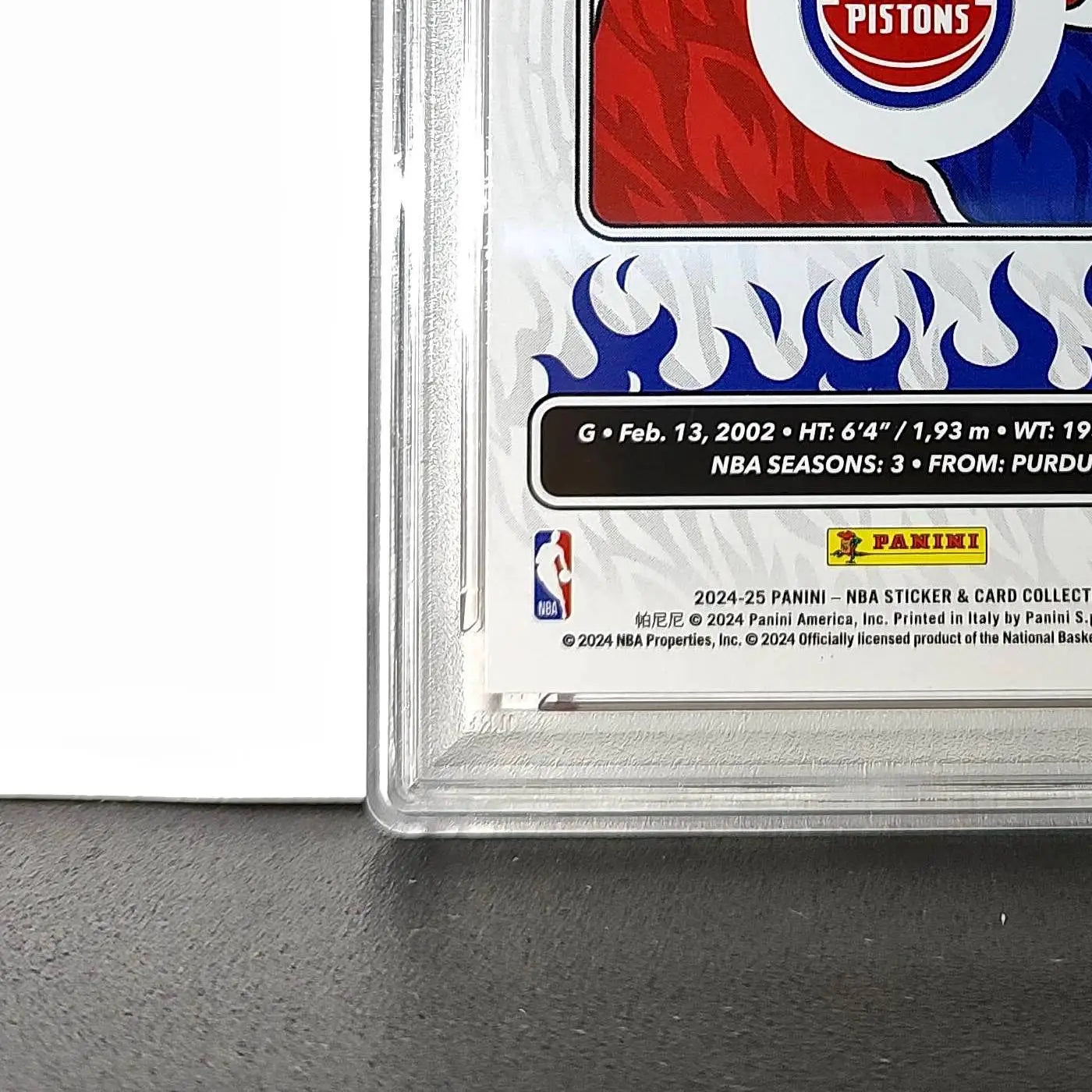 Jaden Ivey 2024-25 Panini NBA #17 Sticker 57/100 Red Foil PSA 8 NM-MT