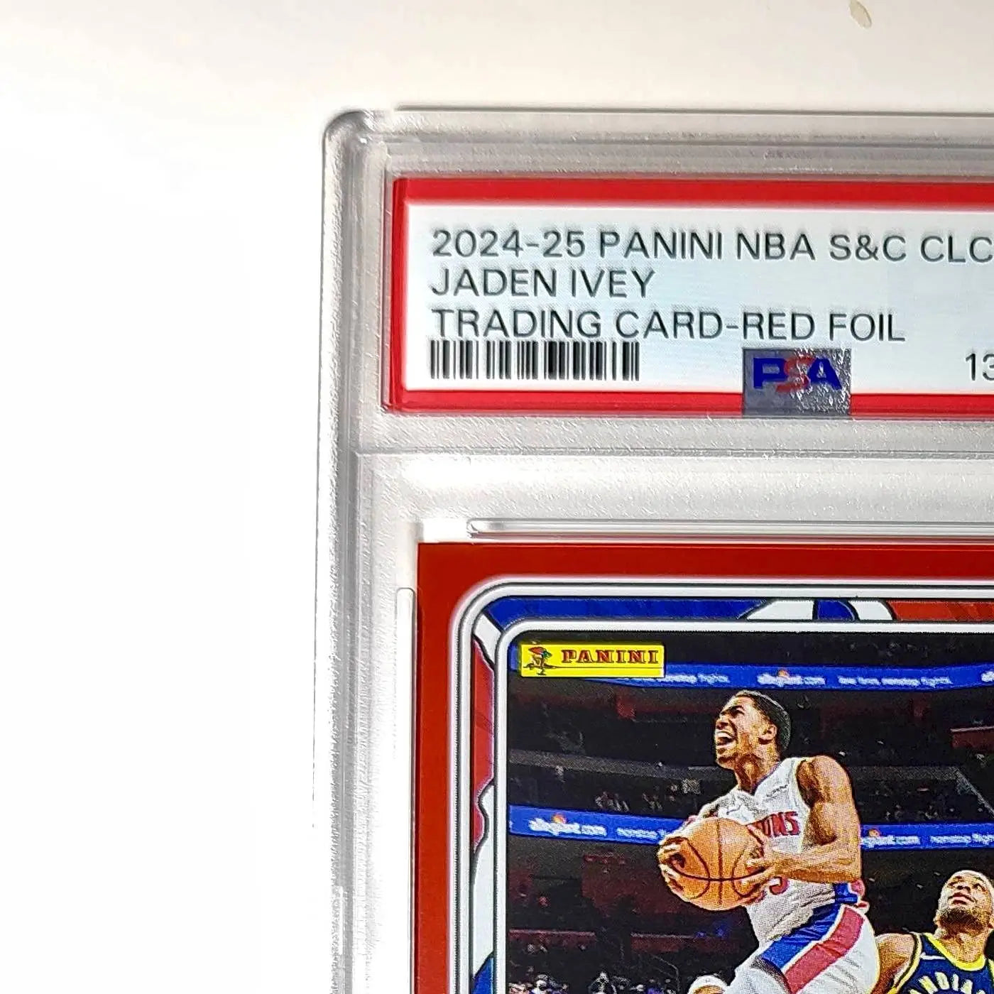 Jaden Ivey 2024-25 Panini NBA #17 Sticker 57/100 Red Foil PSA 8 NM-MT