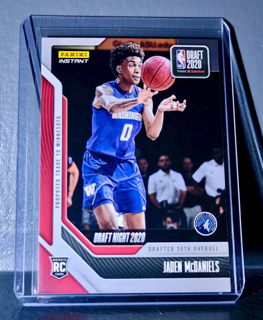 Jaden McDaniels 2020-21 Panini Draft Night #10 Basketball Rookie Card 1 of 309 - Basketball Card Single
