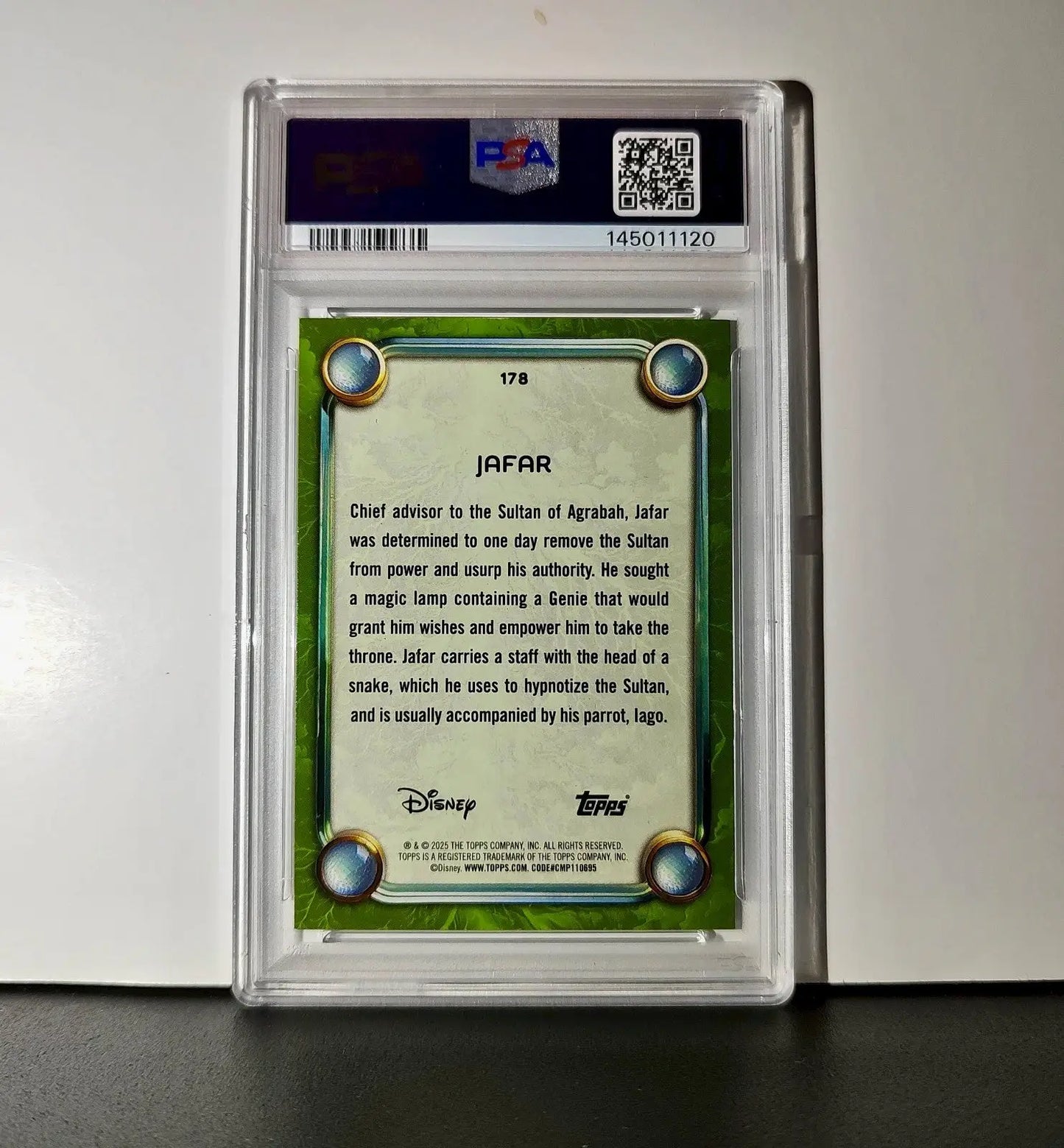 Jafar 2025 Topps Disney Wonder #178 Card Aladdin PSA 10 - Non-Sports Card Single