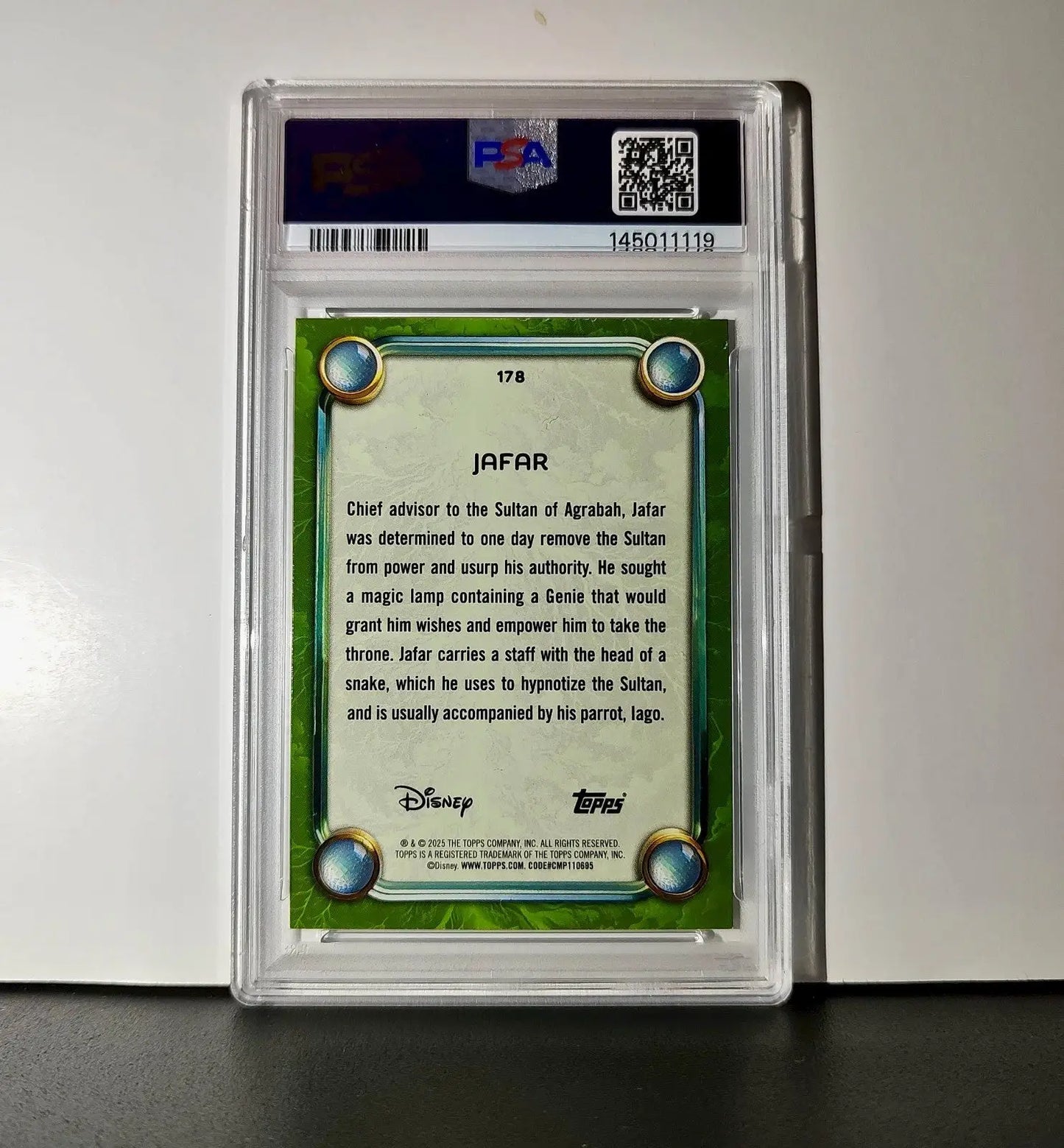 Jafar 2025 Topps Disney Wonder #178 Card Aladdin PSA 8 - Non-Sports Card Single
