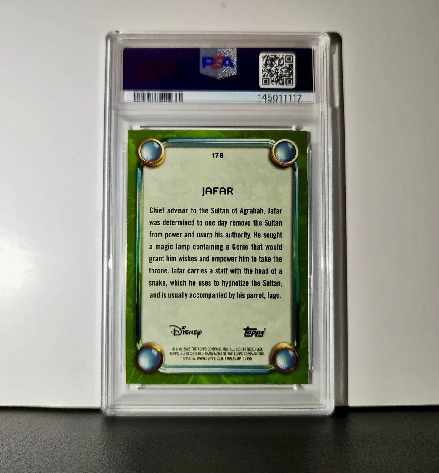 Jafar 2025 Topps Disney Wonder #178 Card Aladdin PSA 9 MT - Non-Sports Card Single
