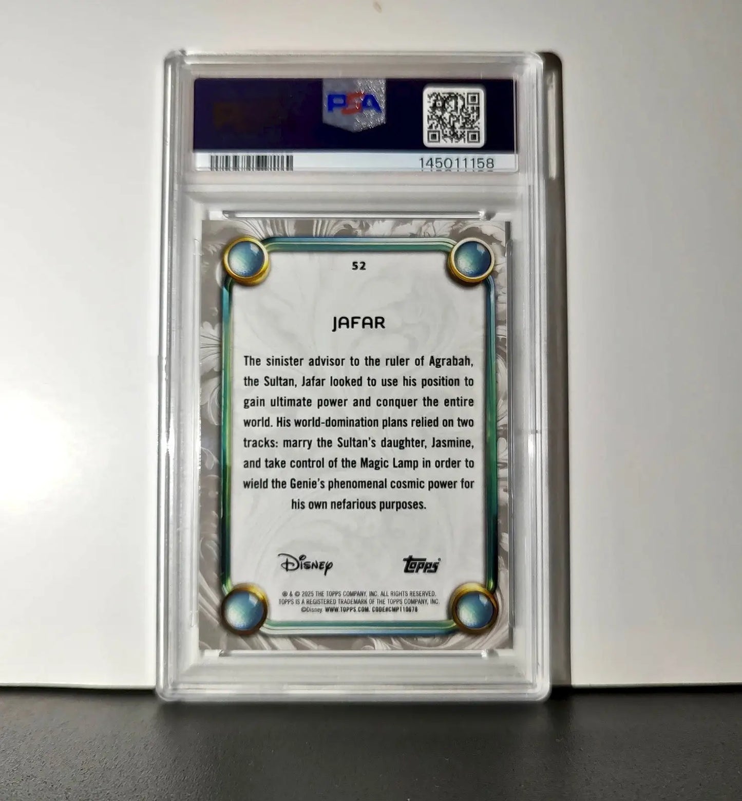Jafar 2025 Topps Disney Wonder #52 Winter Variant Card Aladdin PSA 8 - Non-Sports Card Single