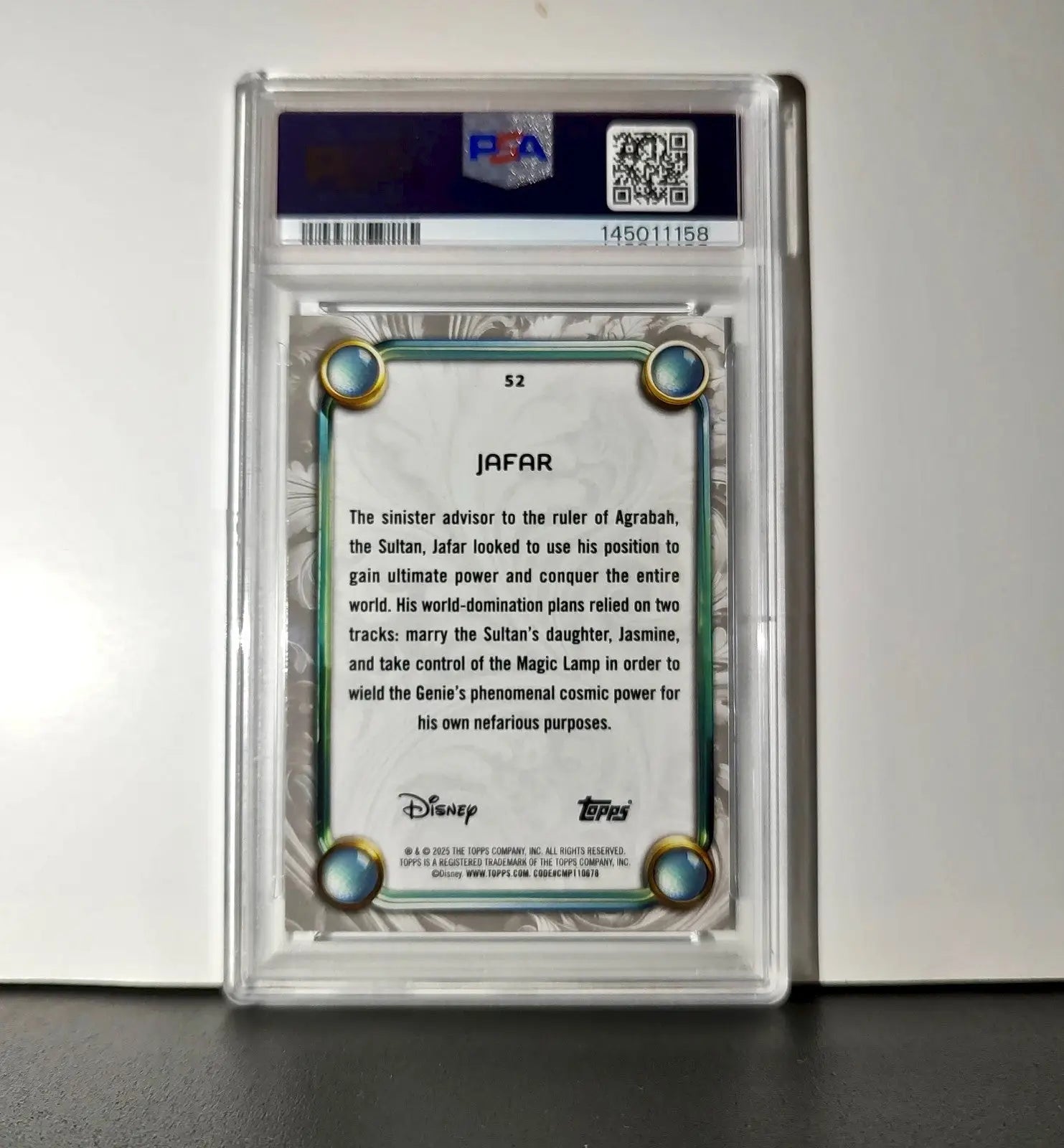 Jafar 2025 Topps Disney Wonder #52 Winter Variant Card Aladdin PSA 8 - Non-Sports Card Single