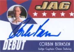 Autographed Corbin Bernsen trading card from JAG Premiere Edition D18 collection