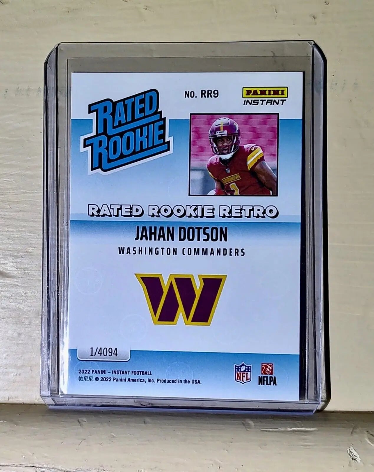 Jahan Dotson 2022 NFL Panini #9 Rated Rookie Retro Football Card 1/4094 - Football Card Single