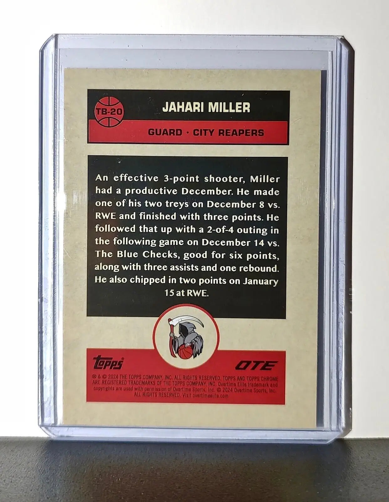 Jahari Miller Rookie 2023-24 Topps Chrome Overtime #TB-20 1976 City Reapers