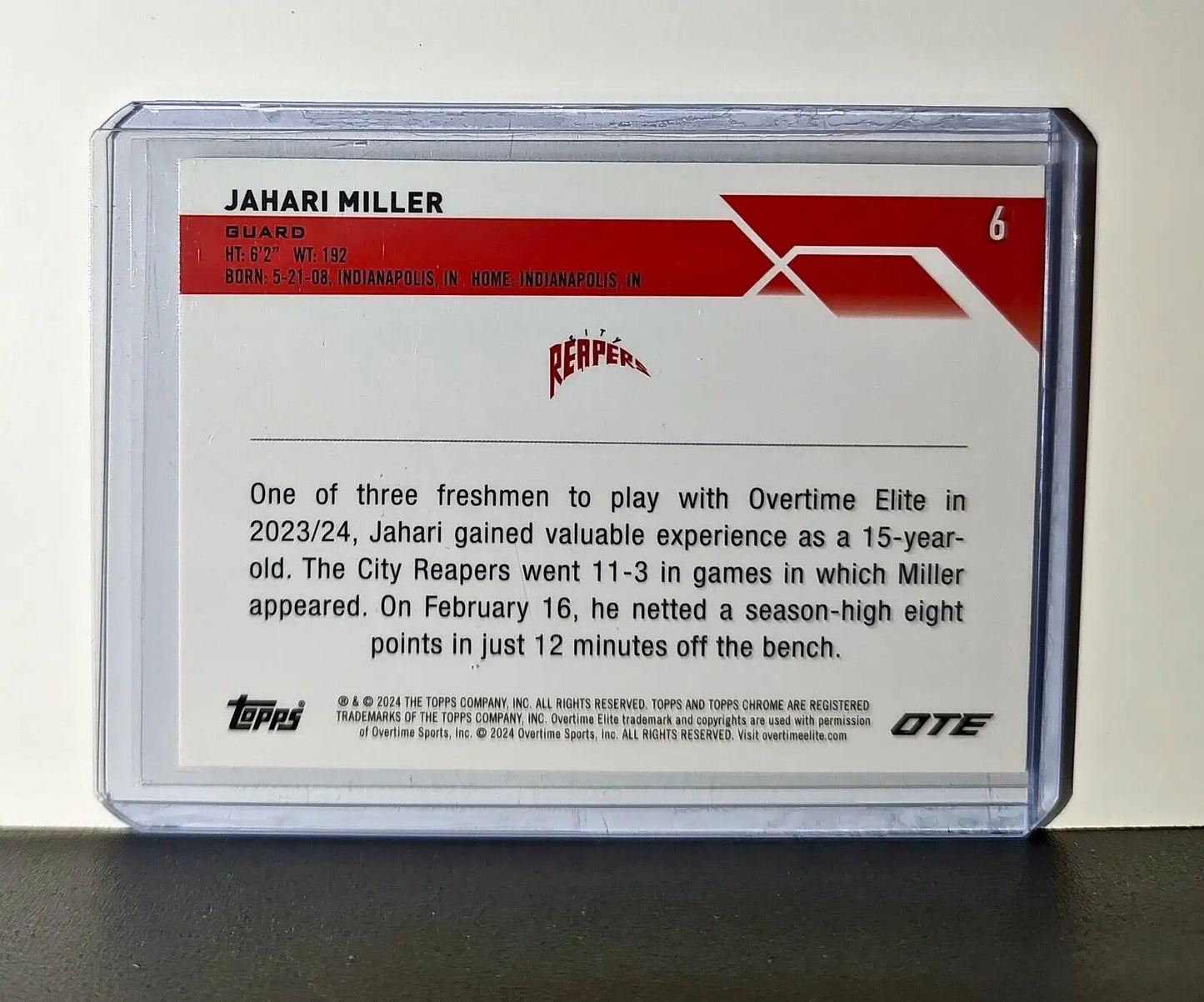 Jahari Miller Rookie Card 2023-24 Topps Chrome Overtime #6 City Reapers