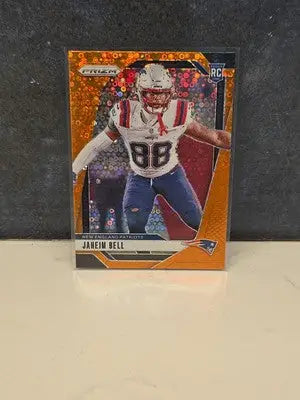 Jaheim Bell RC - 2024 Panini Prizm Football - Orange Disco Prizm Rookie Patriots