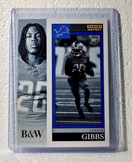 Jahmyr Gibbs 2023 Panini NFL #12 Black & White Rookies Card Detroit Lions 1/216 - Football Card Single