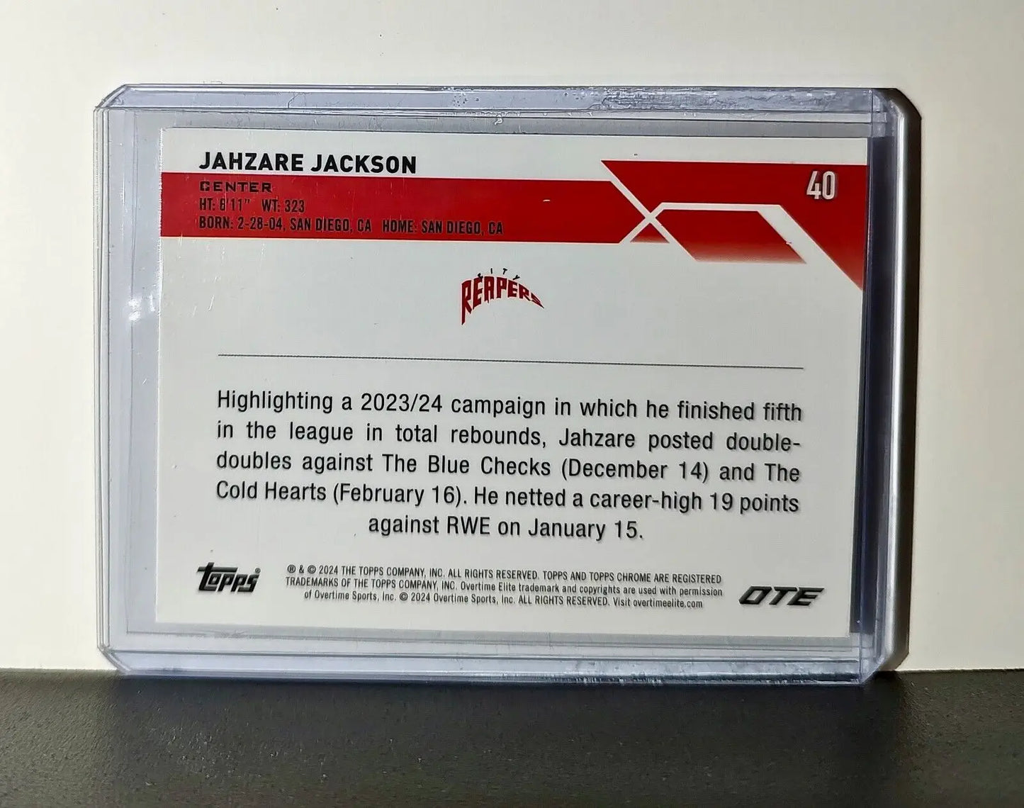 Jahzare Jackson 2023-24 Topps Chrome Overtime #40 Card City Reapers - Basketball Card Single
