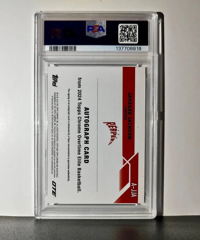 Jahzare Jackson 2023 Topps Chrome #A-JJA Gold Refractor 20/50 PSA 9 Auto 10 - Baseball Card Single