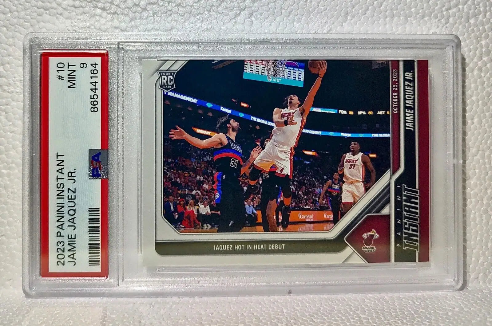 Jaime Jaquez Jr. 2023-24 Panini #10 NBA Rookie Basketball Card Heat PSA 9 Mint - Basketball Card Single