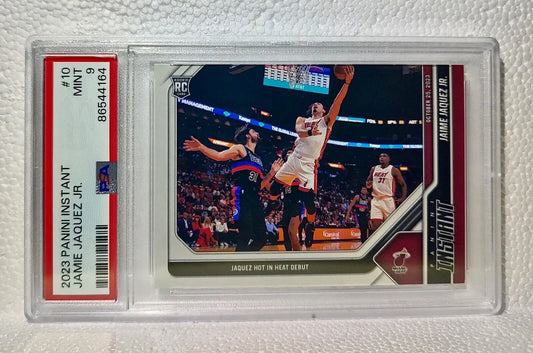 Jaime Jaquez Jr. 2023-24 Panini #10 NBA Rookie Basketball Card Heat PSA 9 Mint - Basketball Card Single